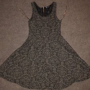 Dark grey and black dress with lace back
